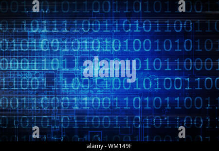 Binary Technology as a Abstract Background Art Stock Photo