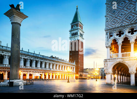 Saint Mark square with San Giorgio di Maggiore church in the background - Venice, Venezia, Italy, Europe Stock Photo