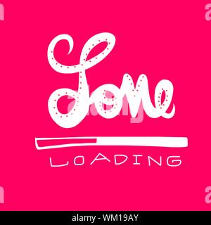Love loading word vector illustration on red background Stock Vector