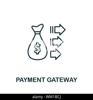 Payment Gateway outline icon. Thin line concept element from fintech technology icons collection. Creative Payment Gateway icon for mobile apps and Stock Vector