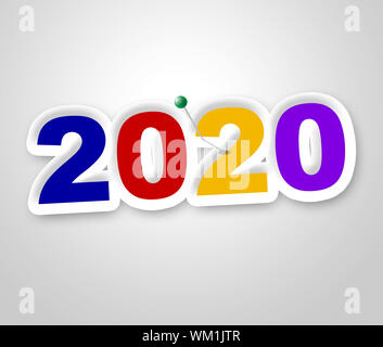 New Year Meaning Two Thosand Twenty And Annual Stock Photo