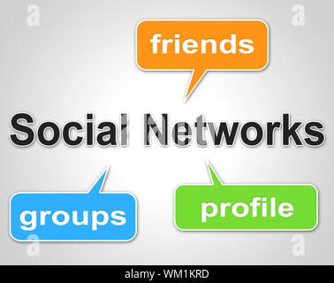 Social Network Words Showing Blogging Forums And Online Stock Photo