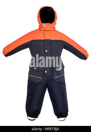 Childrens snowsuit fall on a white background Stock Photo