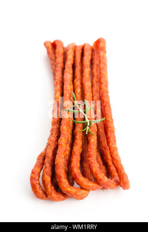 Kabanos - Polish long thin dry sausage made of pork Stock Photo