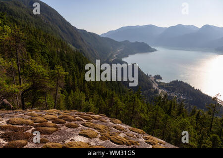 Beautiful Canadian Landscape View during a sunny summer day. Taken in  Squamish, North of Vancouver, BC, Canada. Stock Photo