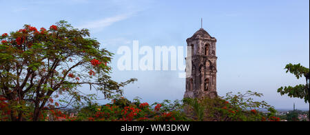 Panoramic view of central square of Trinidad with Santisima church ...