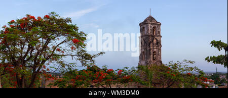 Panoramic view of central square of Trinidad with Santisima church ...