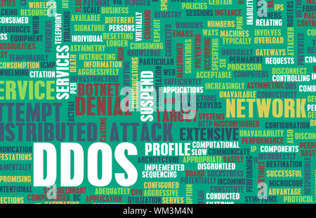 DDOS Distributed Denial of Service Attack Alert Stock Photo