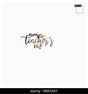 moment happy teachers day lettering art font Stock Vector