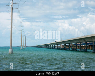 View of Seven Miles Bridge to Key West, Florida, USA. Stock Photo