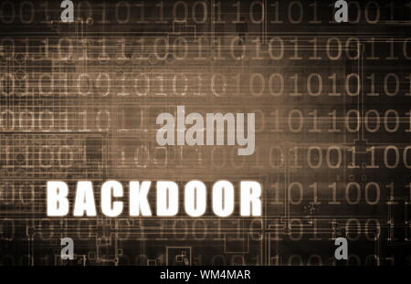 Backdoor on a Digital Binary Warning Abstract Stock Photo
