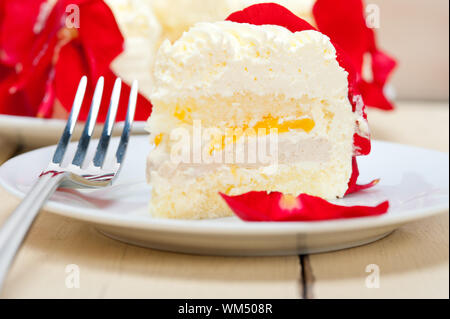 whipped cream mango cake Stock Photo