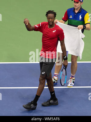 Flushing, Queens, NY, USA. 4th Sep, 2019. Gael Monfils (FRA) loses to Matteo Berrettini (ITA) 6-3, 6-2, 3-6, 7-6, at the US Open being played at Billie Jean King National Tennis Center in Flushing, Queens, NY. © Jo Becktold/CSM/Alamy Live News Stock Photo