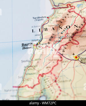 Map of Bayrut Stock Photo