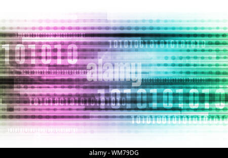 Abstract Information Background with Binary Code Art Stock Photo