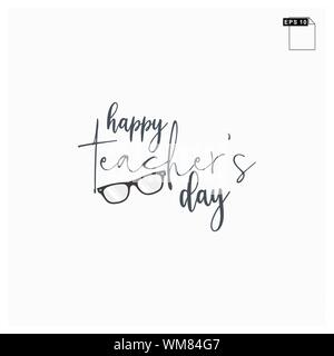 moment happy teachers day lettering art font Stock Vector