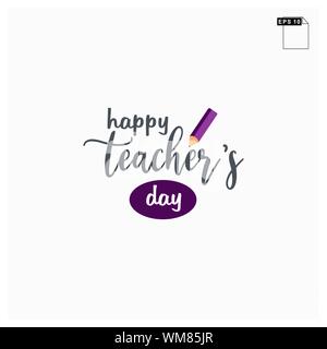 moment happy teachers day lettering art font Stock Vector