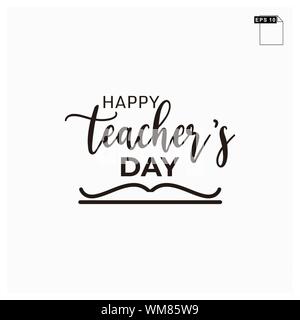 moment happy teachers day lettering art font Stock Vector