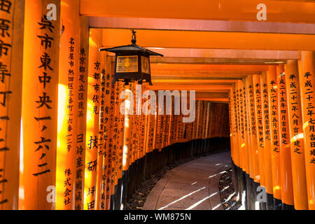 Torii Gates at Fushimi Inari Taisha Shrine, Fushimi-ku, Kyoto, Japan Stock Photo