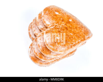 Heart shaped cookie, isolated on white background Stock Photo