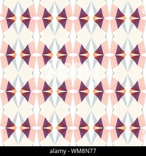 seamless repeating geometric pattern with antique white, dark moderate pink and light salmon colors. Stock Photo