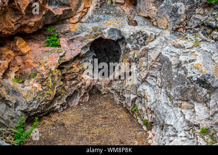 A geological formation of rocks in Wind Cave National Park, South Dakota Stock Photo