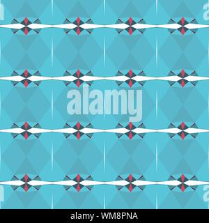 seamless repeating geometric pattern with medium turquoise, moderate red and dark slate gray colors. Stock Photo