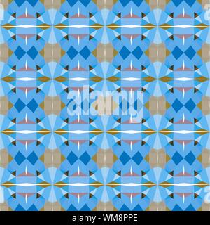 seamless repeating pattern wallpaper with corn flower blue, brown and dark gray colors. Stock Photo