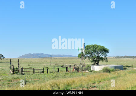 Farm scene south of Springfontein in the Free State Province of South Africa Stock Photo