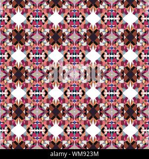seamless geometric pattern with pastel brown, very dark blue and dark moderate pink colors. Stock Photo