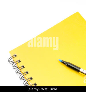 orange notebook isolated on white background Stock Photo