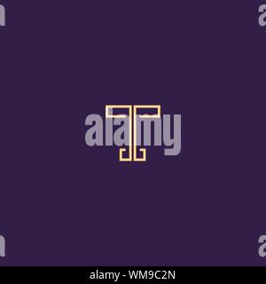 Creative Innovative Initial Letter logo TT T. Minimal luxury Monogram. Professional initial design. Premium Business typeface. Alphabet symbol. Stock Vector