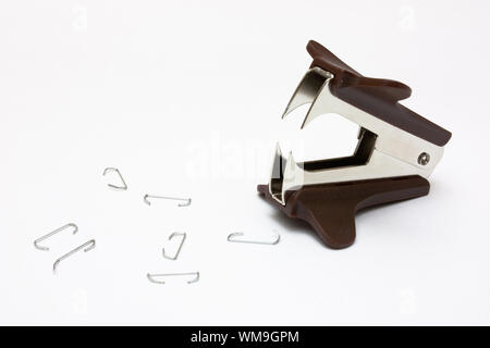antistepler and removed staples Stock Photo