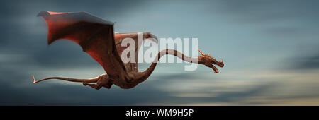 dragon, fast flying magical creature Stock Photo