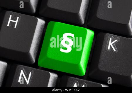 green paragraph or law button on a comuputer keyboard Stock Photo