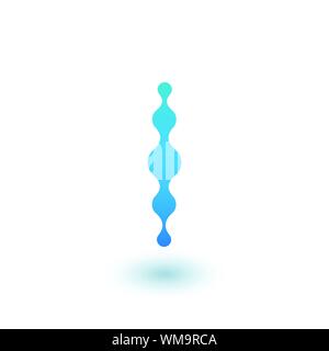 Water molecular initial Letter I Logo design, Fluid liquid Design Element with Dots and shadow. Stock vector illustration isolated on white background Stock Vector