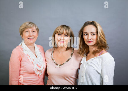 Three generations with a striking resemblance Stock Photo