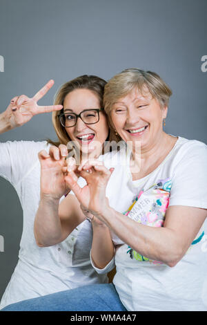 Loving grandmother and granddaughter Stock Photo