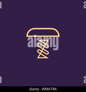 Creative Innovative Initial Letter logo TT T. Minimal luxury Monogram. Professional initial design. Premium Business typeface. Alphabet symbol. Stock Vector