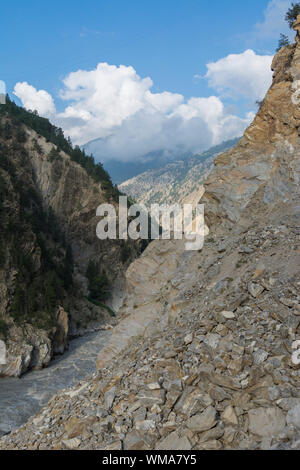 Dangerous Roads of Kinnaur in Himachal Pradesh,India,Asia Stock Photo