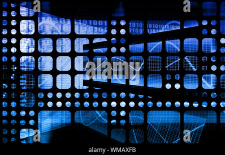 Data Network with Fast Moving Data Packets Stock Photo