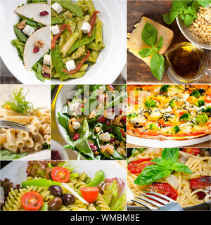 healthy and tasty Italian food collage Stock Photo