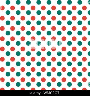 Red and Green Circle seamless Patten and Background for Fabric, Paper, Wallpaper Vector Illustrations Stock Vector