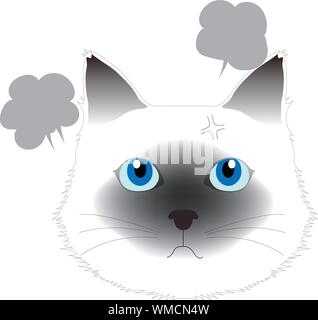 cute cartoon angry cat with speech bubble sticker Stock Vector Image & Art  - Alamy