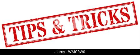 tips & tricks stamp. tips & tricks square grunge sign. tips & tricks Stock Vector