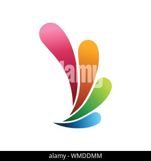 Abstract Water Splash Color Vector Symbol Graphic Logo Design Template Stock Vector