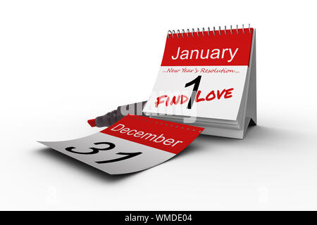 Composite image of new years resolutions on january calendar Stock Photo