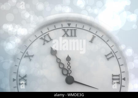 Clock against light glowing dots design pattern Stock Photo