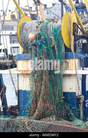 fishing equipment on a local fishing trawler Stock Photo