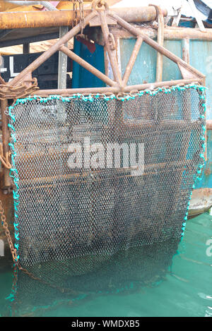 fishing equipment on a local fishing trawler Stock Photo